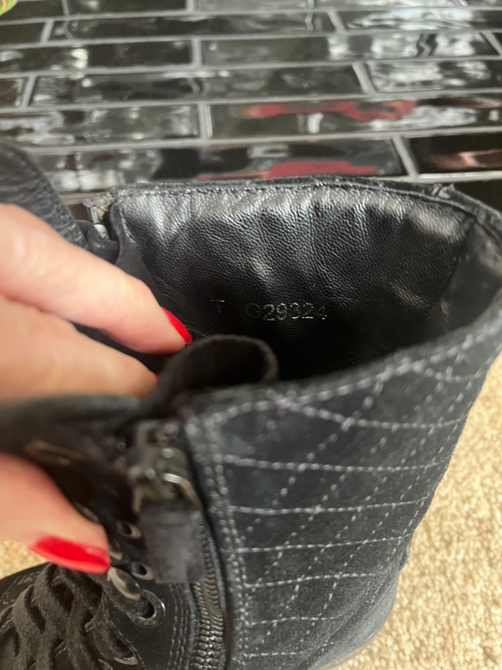 CHANEL Black Suede combat  Boots - Picture 7 of 14